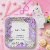 Assiettes En Carton Baby shower d'aquarelle Lavender Boho (Fête)
