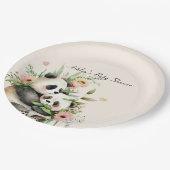 Assiettes En Carton Baby shower d'aquarelle mignonne Fleurs et ours (Angle)