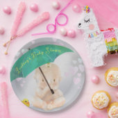 Assiettes En Carton Baby shower d'aquarelle minuscule personnalisé (Fête)