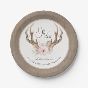 Assiettes En Carton Baby shower d'aquarelle Oh Deer