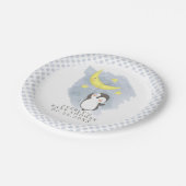 Assiettes En Carton Baby shower d'aquarelle Penguin Moon (Angle)