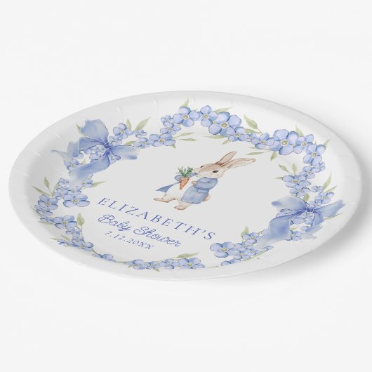 Assiettes En Carton Baby shower d'aquarelle Peter Rabbit (Angle)