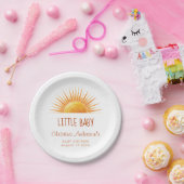 Assiettes En Carton Baby shower d'aquarelle rétro Sunshine jaune (Fête)