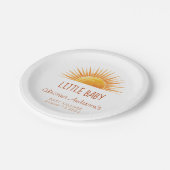 Assiettes En Carton Baby shower d'aquarelle rétro Sunshine jaune (Angle)
