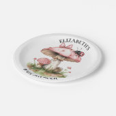 Assiettes En Carton Baby shower d'aquarelle rose Ladybug (Angle)