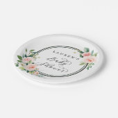 Assiettes En Carton Baby shower d'aquarelle rose pâle (Angle)