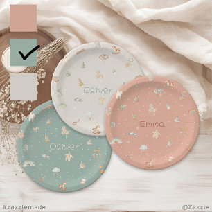 Assiettes En Carton Baby shower d'automne Boho Personnalisé