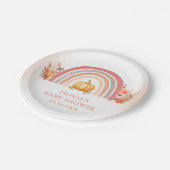 Assiettes En Carton Baby shower d'automne Boho Rainbow Little Citrouil (Angle)