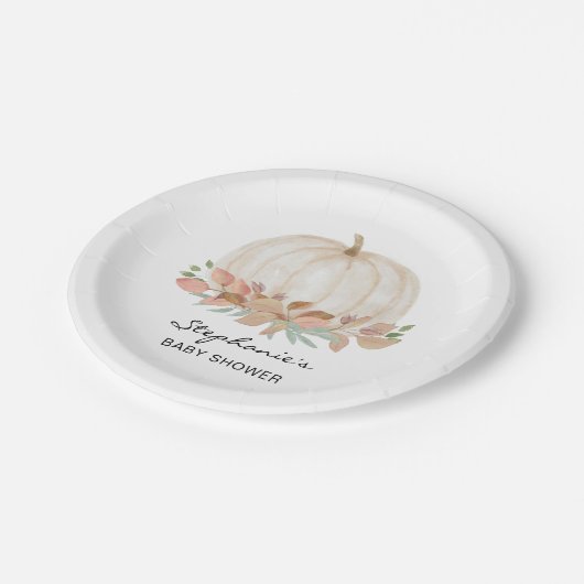 Assiettes En Carton Baby shower d'automne citrouille (Angle)