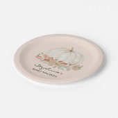Assiettes En Carton Baby shower d'automne citrouille (Angle)