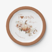 Assiettes En Carton Baby shower d'automne citrouille et fleur Boho (Devant)