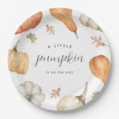 Assiettes En Carton Baby shower d'automne Citrouille rustique (Devant)