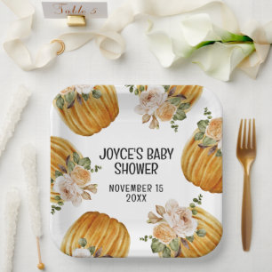 Assiettes En Carton Baby shower d'automne de Little Citrouille