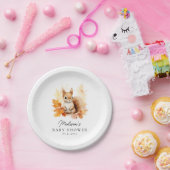 Assiettes En Carton Baby shower d'automne d'écureuil en bois mignon (Fête)