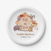 Assiettes En Carton Baby shower d'automne des animaux rustiques en boi (Devant)