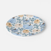 Assiettes En Carton Baby shower d'automne doux Petit Citrouille bleu (Angle)