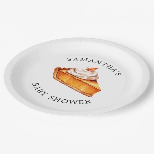 Assiettes En Carton Baby shower d'automne du Citrouille Cutie Pie (Angle)