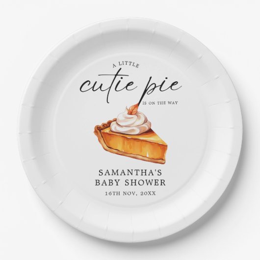 Assiettes En Carton Baby shower d'automne du Citrouille Cutie Pie (Devant)