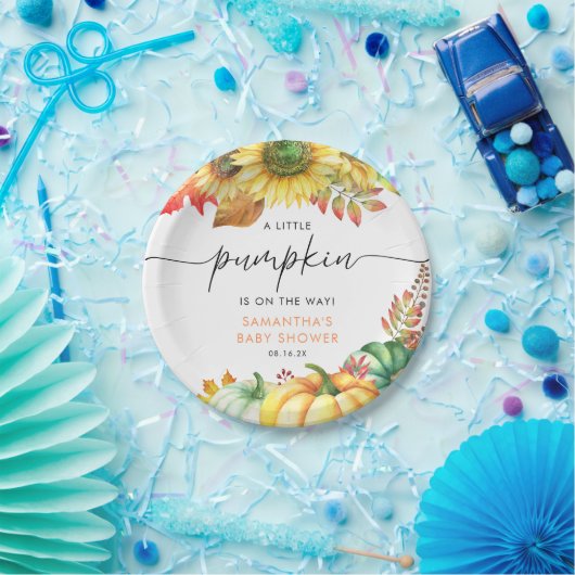 Assiettes En Carton Baby shower d'automne neutre pour le petit Citroui (Fête)