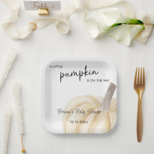 Assiettes En Carton Baby shower d'automne Petite douche Citrouille