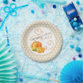Assiettes En Carton Baby shower d'automne Polkadot Little Citrouille (Fête)