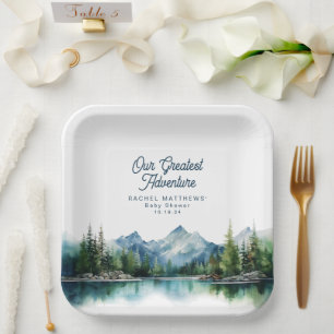 Assiettes En Carton Baby shower d'aventure rustique Forest Mountain