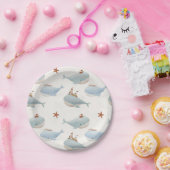 Assiettes En Carton Baby shower de baleines adorable (Fête)