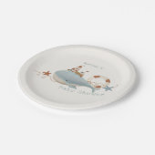 Assiettes En Carton Baby shower de baleines adorable (Angle)