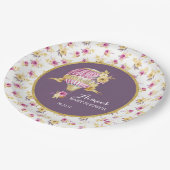 Assiettes En Carton Baby shower de ballon à air chaud rose+or personna (Angle)