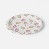 Assiettes En Carton Baby shower de ballons à air chaud rose or (Angle)