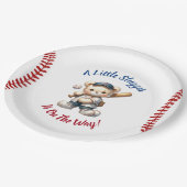 Assiettes En Carton Baby shower de baseball (Angle)