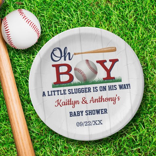 Assiettes En Carton Baby shower de baseball Boys