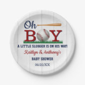 Assiettes En Carton Baby shower de baseball Boys (Devant)