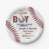 Assiettes En Carton Baby shower de baseball garçons (Devant)