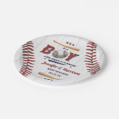 Assiettes En Carton Baby shower de baseball garçons (Angle)