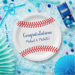 Assiettes En Carton Baby shower de baseball Little Slugger