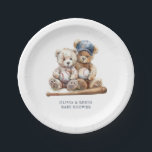 Assiettes En Carton Baby shower de baseball Nounours Twins<br><div class="desc">Célébrez dans le style avec ces plaques en papier avec des nounours aquarelles et un thème rustique de baseball, conçu spécialement pour un baby shower jumeaux. Surs et charmants, ils apportent une touche ludique à votre table tout en assurant un nettoyage facile. Parfait pour une célébration sans distinction de genre....</div>
