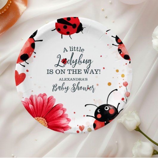 Assiettes En Carton Baby shower de Boho Little Ladybug