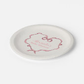 Assiettes En Carton Baby shower de boule rose (Angle)