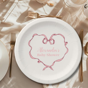 Assiettes En Carton Baby shower de boule rose