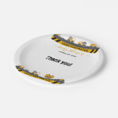 Assiettes En Carton Baby shower de bulles en construction (Angle)