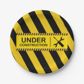 Assiettes En Carton Baby shower de bulles en construction (Devant)