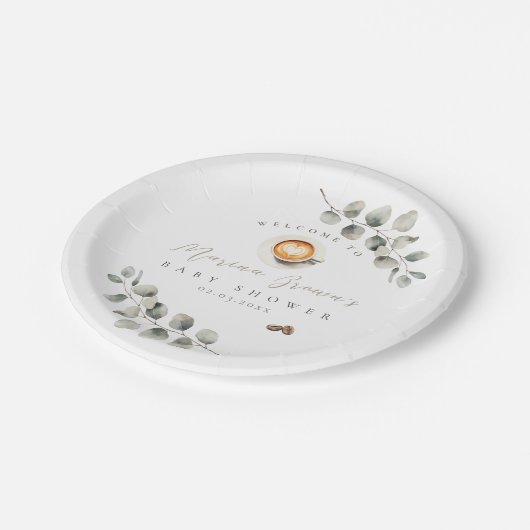 Assiettes En Carton Baby shower de café (Angle)