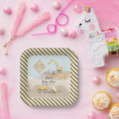 Assiettes En Carton Baby shower de camion de construction (Fête)