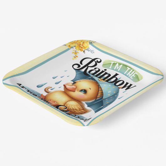 Assiettes En Carton Baby shower de canard en caoutchouc (Angulaire)
