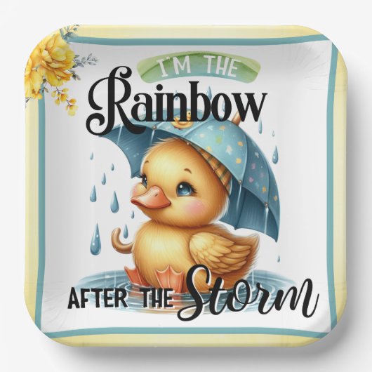 Assiettes En Carton Baby shower de canard en caoutchouc (Recto)