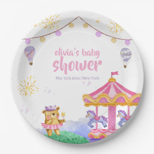 Assiettes En Carton Baby shower de carrousel magique à air chaud amusa