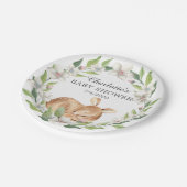Assiettes En Carton Baby shower de cerf doux en bois 7" Plaque (Angle)
