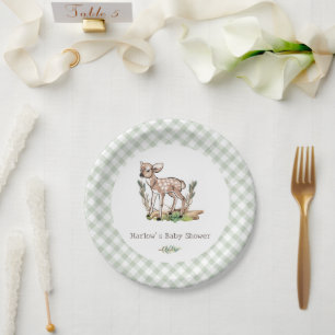 Assiettes En Carton Baby shower de cerfs de boeufs Oh Deer Woodland