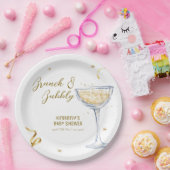 Assiettes En Carton Baby shower de champagne Bubbly Gold Elegant Brunc (Fête)